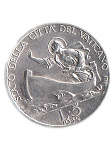 1932 - 5 lire argento Vaticano Pio XI San Pietro sulla barca BB+